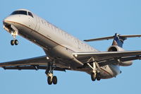 N13914 @ KORD - ExpressJet/United Express Embraer EMB-145LR, ASQ851B arriving from Fargo - KFSD, RWY 28 approach KORD. - by Mark Kalfas