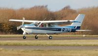 G-AYPG @ EGFH - Visiting Reims/Cessna Cardinal RG arriving Runway 22. - by Roger Winser