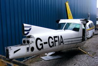G-GFIA @ EGNH - wfu after a heavy landing at Manchester Barton - by Chris Hall