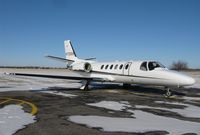 N725DS @ KAXN - Cessna 550 Citation at the fuel pumps. - by Kreg Anderson