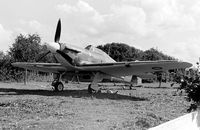 BAPC073 - Replica Hawker Hurricane built for 1969 Battle of Britain film. Photographed close to Queens Head pub in Allens Green, Herts in 1971. - by Penny Mayes