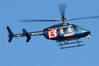 N113TV @ KMQJ - Channel 13 (Indianapolis) Bell 407 about to land - by John Meneely