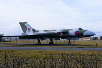 XM607 @ EGXW - veteran of the Falklands Black Buck missions acting at gate guardian at RAF Waddington - by Chris Hall