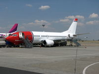 LN-KKF @ LHBP - Norwegian Air Boeing 737-300 Flight DY1555 are soon ready for boarding to Oslo-Gardermoen (OSL) from Budapest (BUD) LN-KKF - by Samuel Gombos