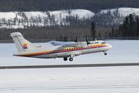 C-FIQU @ CYXY - Taking off on sched flight to Yellowknife. - by Murray Lundberg
