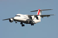 EI-RJT @ EGNT - British Aerospace AVRO 146-RJ85A on approach to Runway 25 at Newcastle Airport, March 2012. - by Malcolm Clarke