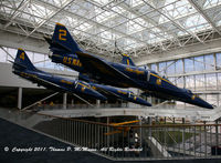 154983 @ KNPA - Blue Angel #2 on display as part of the Blue Angel diamond formation  in the atrium in the National Museum of Naval Aviation at NAS Pensacola, FL. - by Thomas P. McManus