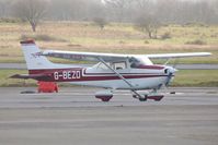 G-BEZO @ EGFH - Visiting Reims/Cessna 172 Skyhawk of Staverton Flying School. - by Roger Winser