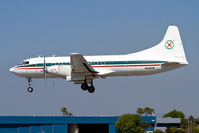 N640CM @ LGB - C&M Airways 1966 Convair 640-340D(F) N640CM, Red Wing 640, from El Paso Int'l (KELP) landing RWY 30. - by Dean Heald
