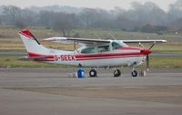 G-SEEK @ EGFH - Visiting Round The World Cessna Turbo Centurion.  - by Roger Winser