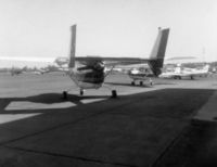 N3048J @ SLE - 1968 Shot of Cessna 150 behind Skymaster N2181X, McNary Field in Salem Oregon - by Mark Peterson