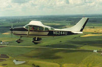 N5244U @ CFQ - Roger Waterbury flying solo near Creston, Iowa - by Clayton Waterbury