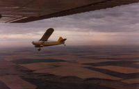 CF-MOA - In flight between Calgary and Red Deer 1982. Taken by Dave Jacques from his Cessna 140. Pre arranged photo op. as we passed him by (Chuckle!) A p--s pot airplane is anything smaller than what you're currently flying!