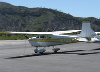 N7097M @ SZP - 1958 Cessna 175 SKYLARK, Continental GO-300-E 175 Hp geared engine crankshaft speed 3,200 rpm at 1.33/1 reduction gives 2,400 rpm cruise. Note deeper cowl - by Doug Robertson