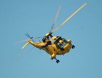 ZH541 @ EGFH - Search and Rescue Sea King Coded V operated by A Flight 22 Squadron RAF departing the airport. - by Roger Winser