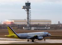 D-AKNM @ EDDP - Germanwing´s morning shuttle to Stuttgart is leaving LEJ on wet runway.... - by Holger Zengler