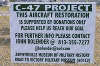 N134D @ ZPH - Project to restore the former USAF 42-68804 DC3 - that also operated for American and Ozark Airlines