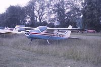 G-ATUI @ EGHP - Bolkow Junior 208c G-ATUI looking a little neglected at Popham, about 1981. - by Simon Kew