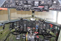 N3239T @ TIX - Flightdeck on Douglas DC3C Tico Belle - At Valiant Air Command Air Museum, Space Coast Regional  Airport (North East Side), Titusville, Florida - by Terry Fletcher