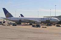 N676UA @ KSFO - United Airlines Boeing 767-322, UAL847 at gate 86 KSFO, loading up for a trip to KIAD. - by Mark Kalfas