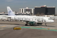 N904FR @ KLAX - Frontier Airlines Airbus A319-111, FFT404 on TWY B at KLAX, in sequence for a 25R departure to Denver. - by Mark Kalfas