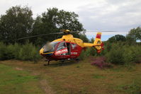 G-HBOB - G-HBOB EC135 on a 'shout', Silchester Common - by Pete Hughes