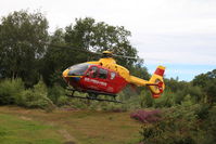 G-HBOB - G-HBOB EC135 on a 'shout', Silchester Common - by Pete Hughes