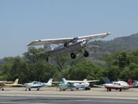 N55MA @ SZP - 2005 Aviat A-1B HUSKY. Lycoming O-360 180 Hp, takeoff climb Rwy 22 - by Doug Robertson