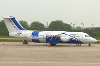 EI-RJX @ EGGW - Painted specially in Leinster Rugby colours - for transporting the Leinster team to London for the 2012 Heinekin Trophy Rugby Final - by Terry Fletcher