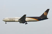 N332UP @ EGNX - UPS B767 arriving at East Midlands - by Terry Fletcher