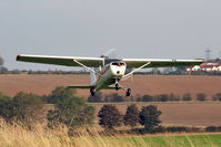G-ATRM @ X5FB - Reims F150F taking off from 26 at Fishburn Airfield, October 2011. - by Malcolm Clarke