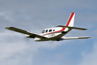 G-FBPL @ EGBR - Piper PA-34-200 Seneca departs Breighton Airfield, September 2011. - by Malcolm Clarke