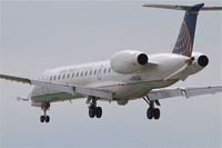 N14168 @ KORD - ExpressJet/United Express Embraer EMB-145XR, ASQ5938 arriving from Charleston, WV-Yeager/KCRW, RWY 28 approach KORD. - by Mark Kalfas