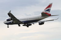 G-BNLG @ KORD - British Airways Boeing 747-436, BAW297 arriving from  London Heathrow /EGLL, RWY 28 approach KORD. - by Mark Kalfas
