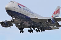 G-BNLG @ ORD - British Airways Boeing 747-436, BAW297 arriving from  London Heathrow /EGLL, RWY 28 approach KORD. - by Mark Kalfas