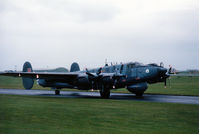 WL756 @ EGQS - Shackleton AEW.2 of 8 Squadron taxying to Runway 05 at RAF Lossiemouth in May 1990 - by Peter Nicholson