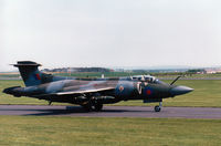 XT280 @ EGQS - Buccaneer S.2B of 12 Squadron taxying to Runway 05 at RAF Lossiemouth in May 1990. - by Peter Nicholson