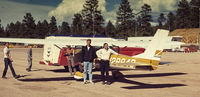N2884S @ GCN - Cessna 150 sitting at Grand Canyon Airport in 1967.  Russ Madsen is on the left and the pilot, Roland Penttila, is on the right.  The airplane was owned by the FBO, Rose Aviation, out of Hawthorne Airport in California - by Roland Penttila