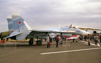 388 @ EGLF - Sukhoi Su-27A, SBAC Farnborough 1990. - by Malcolm Clarke