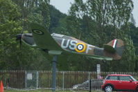 V7313 @ EGSX - Hawker Hurricane 1 (Replica) gate guardian at North Weald - by Chris Hall