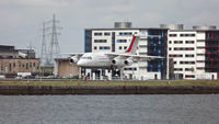 EI-RJF @ EGLC - EI-RJF arriving at London City Airport. - by Alana Cowell