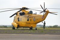 ZH542 @ EGFH - SAR Sea King of A Flight 22 Squadron RAF. Preparing to start engines. - by Roger Winser