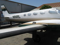N916RL @ SZP - 1972 Cessna 340, two Continental TSIO-520-K 285 Hp each, turbocharged and pressurized. Closeup-wing Micro vortex generators - by Doug Robertson