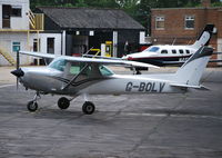 G-BOLV @ EGTF - Cessna 152 at Fairoaks - by moxy