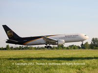 N344UP @ KPHL - UPS B-763 (heavy) touching down on 9R at PHL. - by Thomas P. McManus