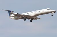 N13956 @ KORD - ExpressJet/United Express Embraer EMB-145LR, ASQ6180 arriving from KRAP, RWY 14R approach KORD. - by Mark Kalfas