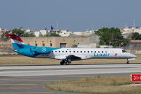 LX-LGY @ LMML - ERJ-145 LX-LGY Luxair just landed on RW31, Malta. - by raymond