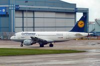 D-AILY @ EGCC - 1998 Airbus A319-114, c/n: 875 at Manchester - by Terry Fletcher