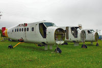 C-FIBO @ CYBW - Fuselages of Twin Otters - c/n134 C-FIBO
ex RP-C1155  , c/n 91 C-FIBI ex RP-C1153 and C/n 113 C-FJIW ex RP-C1152  at Springbank , Calgary , Alberta
