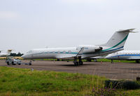 N707EA @ EGTC - Gulfstream G-IV on a tug at Cranfield Airport - by Paul Ashby